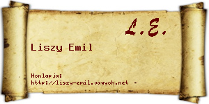 Liszy Emil névjegykártya